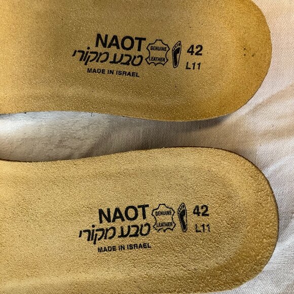 NAOT WOMENS REPLACEMENT FOOTBEDS Insoles EU 42 US L 11 Tan Suede Cork - LIKE NEW - Picture 6 of 8